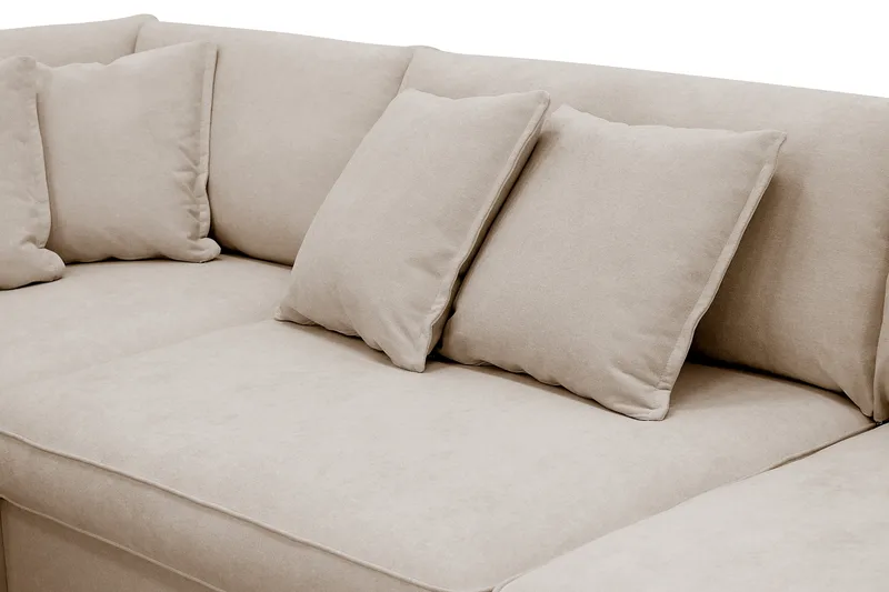 Rossita Lyx 4-seter Ekstra dyp Sofa med Sjeselong Venstre - Beige Stoff - Møbler - Sofaer - Sofa med sjeselong
