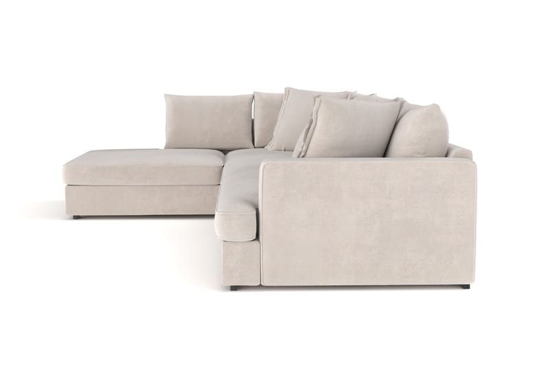 Rossita Lyx 4-seter Ekstra dyp Sofa med Sjeselong Venstre - Beige Stoff - Møbler - Sofaer - Sofa med sjeselong