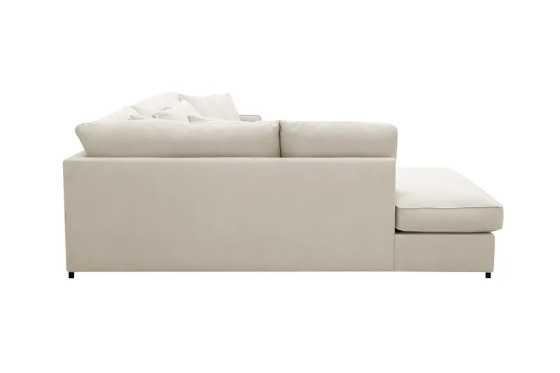 Rossita Lyx 4-seter Ekstra dyp Sofa med Sjeselong Venstre - Beige Stoff - Møbler - Sofaer - Sofa med sjeselong