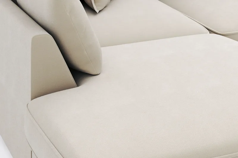 Rossita Lyx 4-seter Ekstra dyp Sofa med Sjeselong Venstre - Beige Stoff - Møbler - Sofaer - Sofa med sjeselong