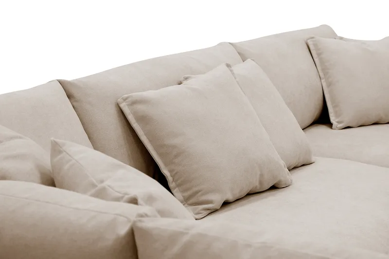 Rossita Lyx 4-seter Ekstra dyp Sofa med Sjeselong Venstre - Beige Stoff - Møbler - Sofaer - Sofa med sjeselong