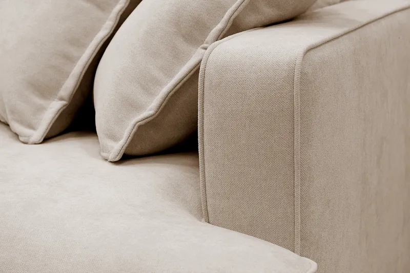 Rossita Lyx 4-seter Ekstra dyp Sofa med Sjeselong Venstre - Beige Stoff - Møbler - Sofaer - Sofa med sjeselong