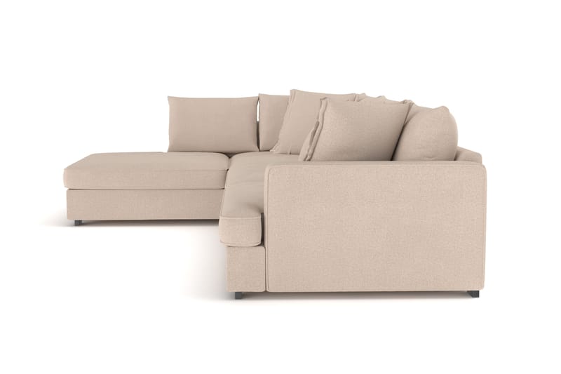 Rossita Lyx 4-seter Ekstra dyp Sofa med Sjeselong Venstre - Beige Stoff - Møbler - Sofaer - Sofa med sjeselong