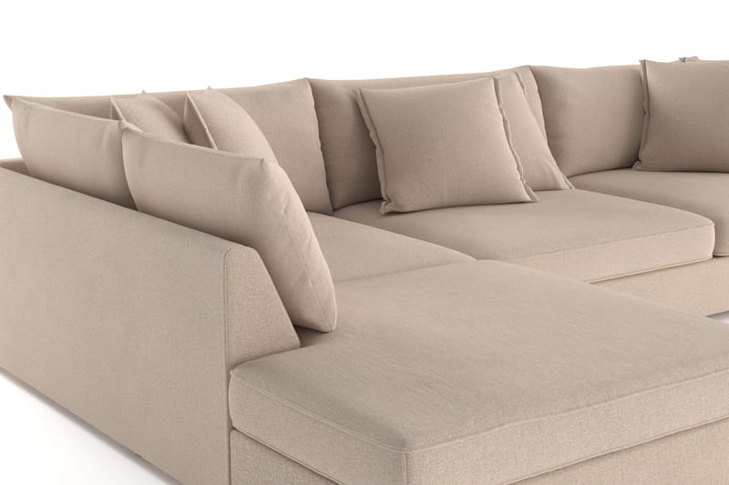 Rossita Lyx 4-seter Ekstra dyp Sofa med Sjeselong Venstre - Beige Stoff - Møbler - Sofaer - Sofa med sjeselong