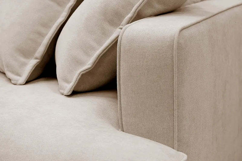 Rossita Lyx 4-seter Ekstra dyp Sofa med Sjeselong Venstre - Beige Stoff - Møbler - Sofaer - Sofa med sjeselong