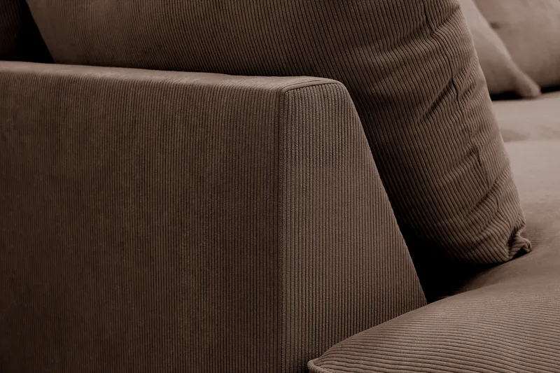 Rossita Lyx 4-seter Ekstra dyp Sofa med Sjeselong Venstre - Brun Kordfløyel - Møbler - Sofaer - Sofa med sjeselong