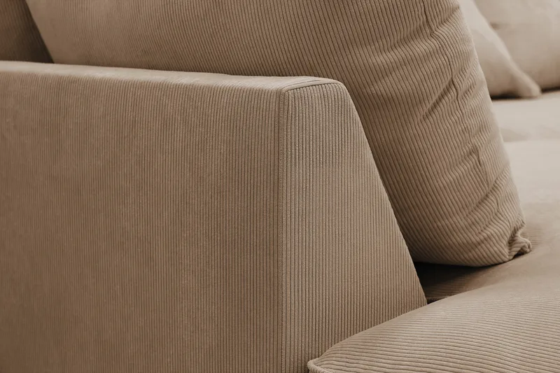 Rossita Lyx 4-seter Ekstra dyp Sofa med Sjeselong Venstre - Brun Kordfløyel - Møbler - Sofaer - Sofa med sjeselong