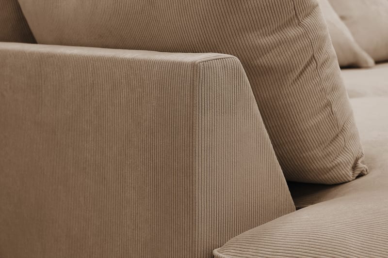 Rossita Lyx 4-seter Ekstra dyp Sofa med Sjeselong Venstre - Brun Kordfløyel - Møbler - Sofaer - Sofa med sjeselong