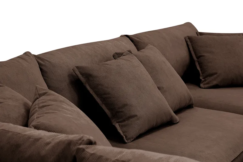 Rossita Lyx 4-seter Ekstra dyp Sofa med Sjeselong Venstre - Brun Kordfløyel - Møbler - Sofaer - Sofa med sjeselong