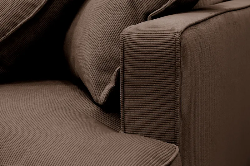 Rossita Lyx 4-seter Ekstra dyp Sofa med Sjeselong Venstre - Brun Kordfløyel - Møbler - Sofaer - Sofa med sjeselong