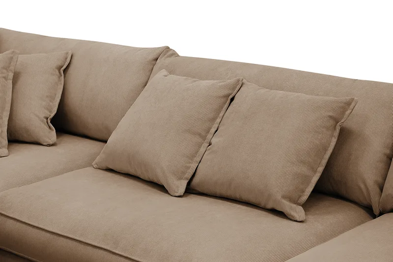 Rossita Lyx 4-seter Ekstra dyp Sofa med Sjeselong Venstre - Brun Kordfløyel - Møbler - Sofaer - Sofa med sjeselong