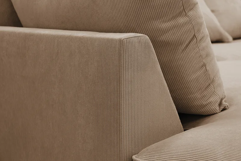 Rossita Lyx 4-seter Ekstra dyp Sofa med Sjeselong Venstre - Brun Kordfløyel - Møbler - Sofaer - Sofa med sjeselong