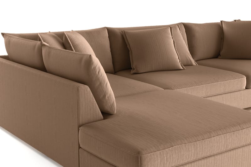 Rossita Lyx 4-seter Ekstra dyp Sofa med Sjeselong Venstre - Brun Kordfløyel - Møbler - Sofaer - Sofa med sjeselong