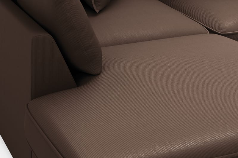 Rossita Lyx 4-seter Ekstra dyp Sofa med Sjeselong Venstre - Brun Kordfløyel - Møbler - Sofaer - Sofa med sjeselong