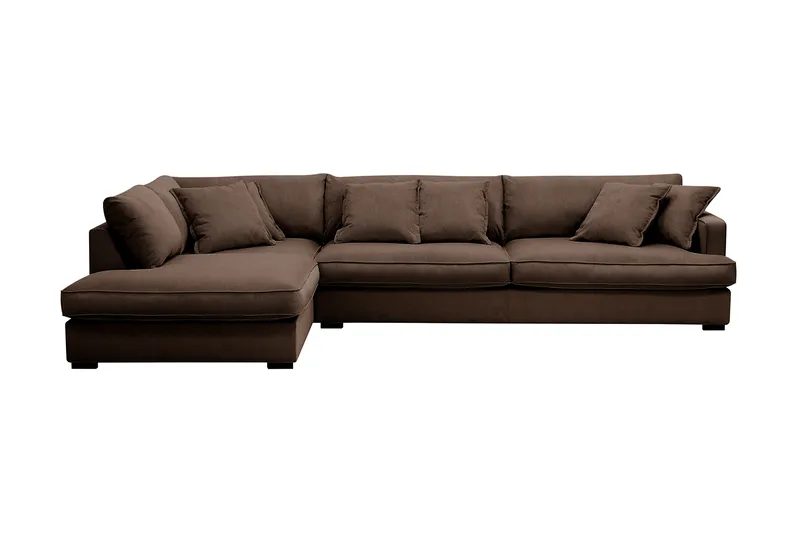 Rossita Lyx 4-seter Ekstra dyp Sofa med Sjeselong Venstre - Brun Kordfløyel - Møbler - Sofaer - Sofa med sjeselong