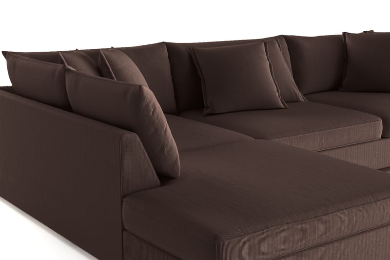 Rossita Lyx 4-seter Ekstra dyp Sofa med Sjeselong Venstre - Brun Kordfløyel - Møbler - Sofaer - Sofa med sjeselong