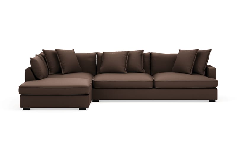 Rossita Lyx 4-seter Ekstra dyp Sofa med Sjeselong Venstre - Brun Kordfløyel - Møbler - Sofaer - Sofa med sjeselong
