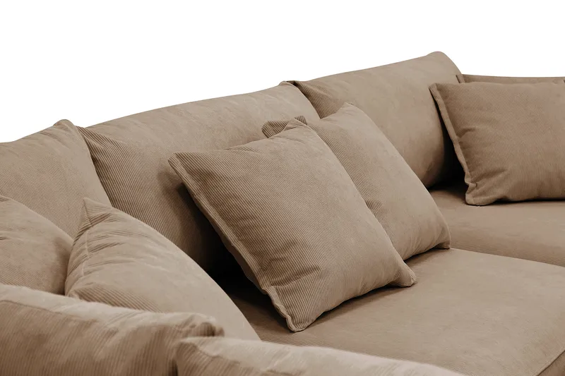 Rossita Lyx 4-seter Ekstra dyp Sofa med Sjeselong Venstre - Brun Kordfløyel - Møbler - Sofaer - Sofa med sjeselong