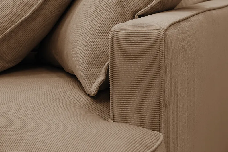 Rossita Lyx 4-seter Ekstra dyp Sofa med Sjeselong Venstre - Brun Kordfløyel - Møbler - Sofaer - Sofa med sjeselong