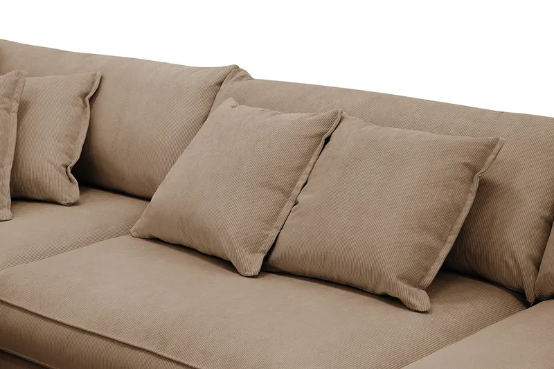 Rossita Lyx 4-seter Ekstra dyp Sofa med Sjeselong Venstre - Brun Kordfløyel - Møbler - Sofaer - Sofa med sjeselong