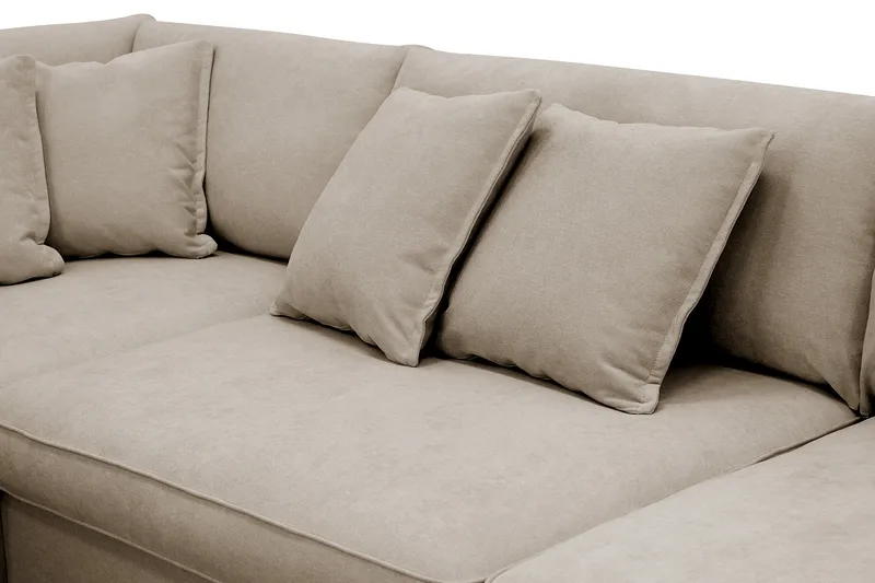 Rossita Lyx 4-seter Ekstra dyp Sofa med Sjeselong Venstre - Brun Stoff - Møbler - Sofaer - Sofa med sjeselong