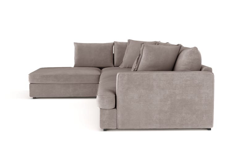 Rossita Lyx 4-seter Ekstra dyp Sofa med Sjeselong Venstre - Brun Stoff - Møbler - Sofaer - Sofa med sjeselong