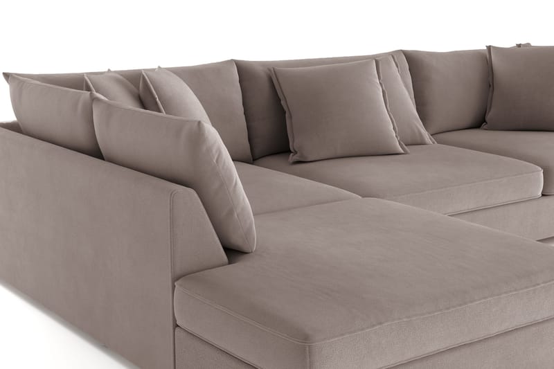 Rossita Lyx 4-seter Ekstra dyp Sofa med Sjeselong Venstre - Brun Stoff - Møbler - Sofaer - Sofa med sjeselong