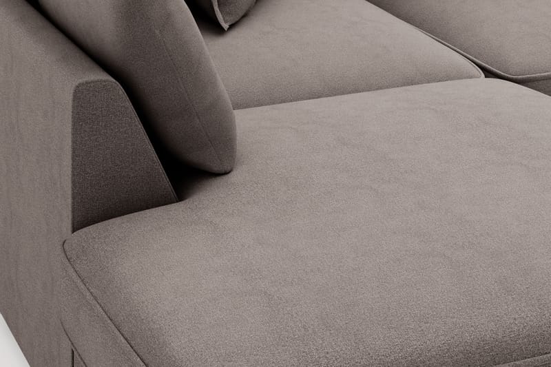 Rossita Lyx 4-seter Ekstra dyp Sofa med Sjeselong Venstre - Brun Stoff - Møbler - Sofaer - Sofa med sjeselong