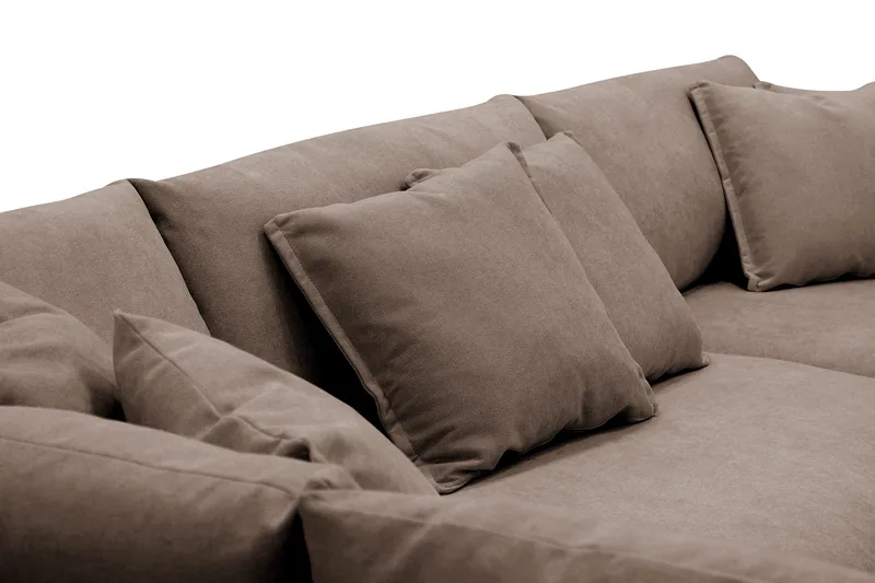 Rossita Lyx 4-seter Ekstra dyp Sofa med Sjeselong Venstre - Brun Stoff - Møbler - Sofaer - Sofa med sjeselong