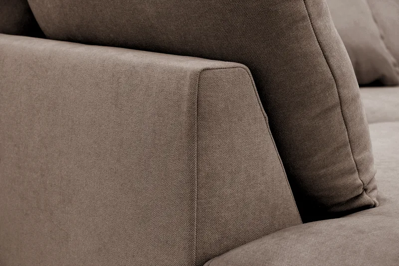 Rossita Lyx 4-seter Ekstra dyp Sofa med Sjeselong Venstre - Brun Stoff - Møbler - Sofaer - Sofa med sjeselong