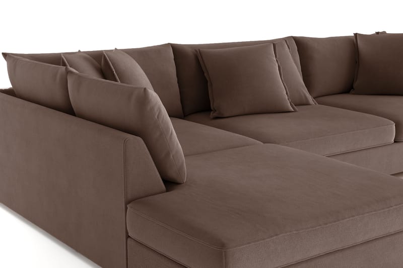 Rossita Lyx 4-seter Ekstra dyp Sofa med Sjeselong Venstre - Brun Stoff - Møbler - Sofaer - Sofa med sjeselong