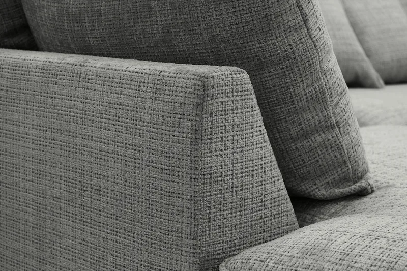 Rossita Lyx 4-seter Ekstra dyp Sofa med Sjeselong Venstre - Grå Chenille - Møbler - Sofaer - Sofa med sjeselong