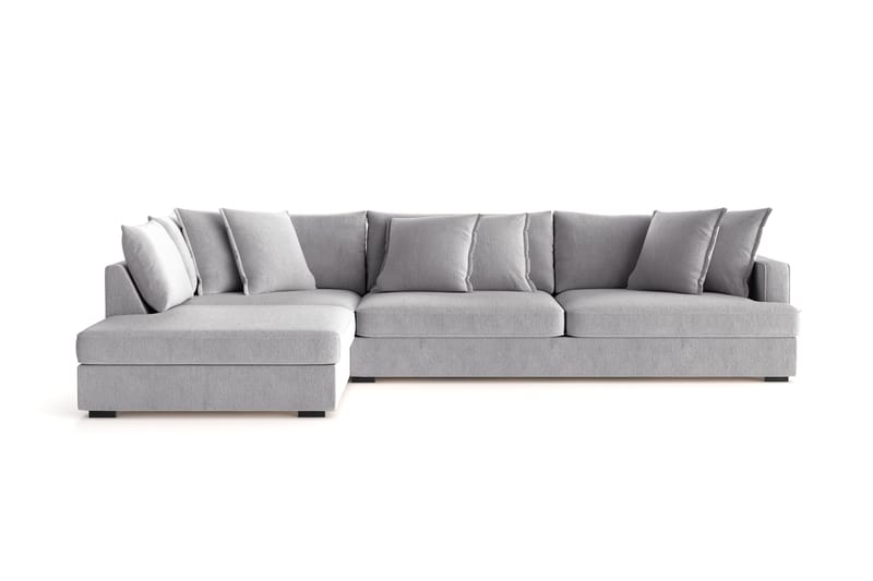 Rossita Lyx 4-seter Ekstra dyp Sofa med Sjeselong Venstre - Grå Chenille - Møbler - Sofaer - Sofa med sjeselong