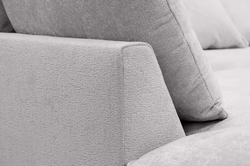 Rossita Lyx 4-seter Ekstra dyp Sofa med Sjeselong Venstre - Grå Chenille - Møbler - Sofaer - Sofa med sjeselong