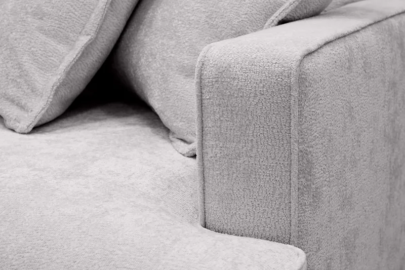 Rossita Lyx 4-seter Ekstra dyp Sofa med Sjeselong Venstre - Grå Chenille - Møbler - Sofaer - Sofa med sjeselong