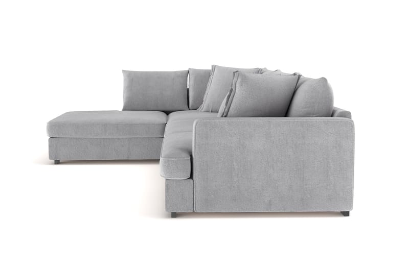 Rossita Lyx 4-seter Ekstra dyp Sofa med Sjeselong Venstre - Grå Chenille - Møbler - Sofaer - Sofa med sjeselong