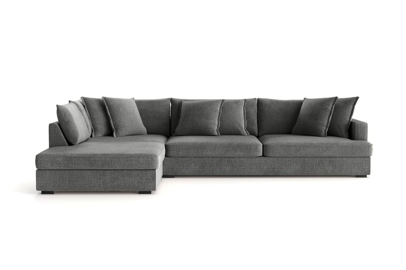 Rossita Lyx 4-seter Ekstra dyp Sofa med Sjeselong Venstre, Grå Chenille