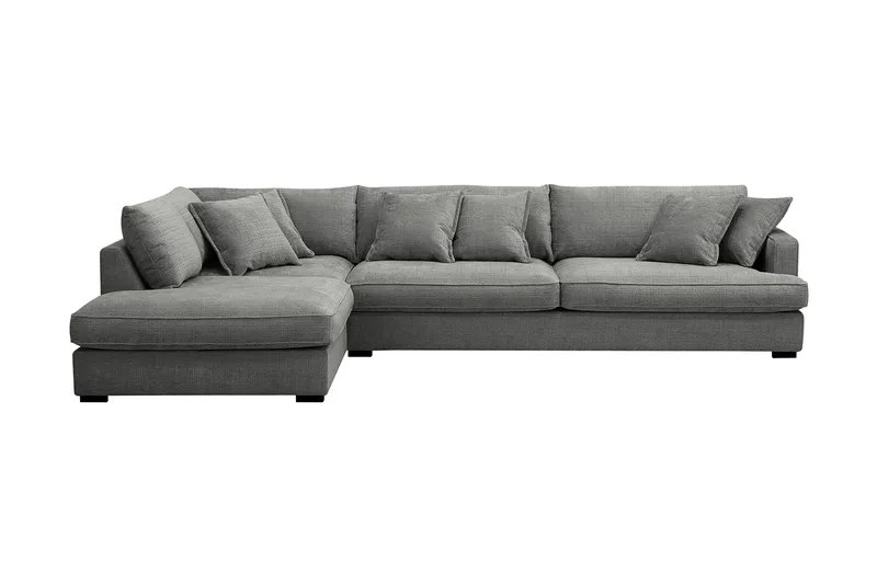 Rossita Lyx 4-seter Ekstra dyp Sofa med Sjeselong Venstre - Grå Chenille - Møbler - Sofaer - Sofa med sjeselong