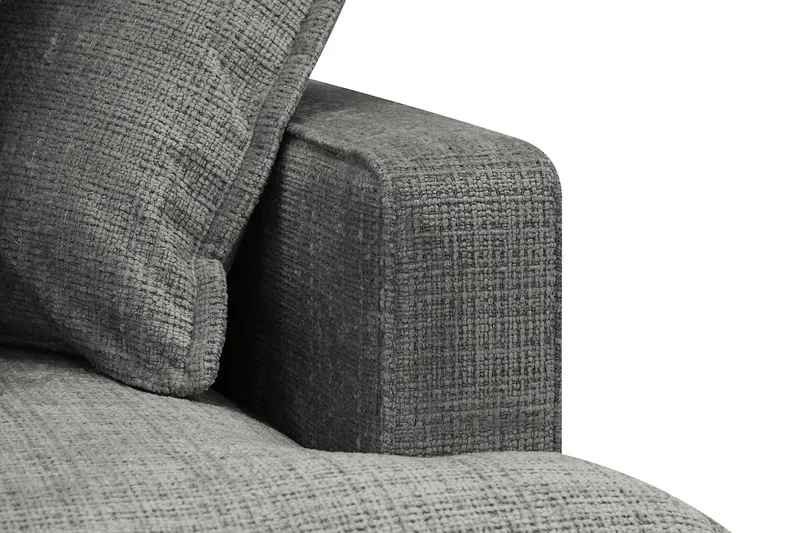 Rossita Lyx 4-seter Ekstra dyp Sofa med Sjeselong Venstre - Grå Chenille - Møbler - Sofaer - Sofa med sjeselong