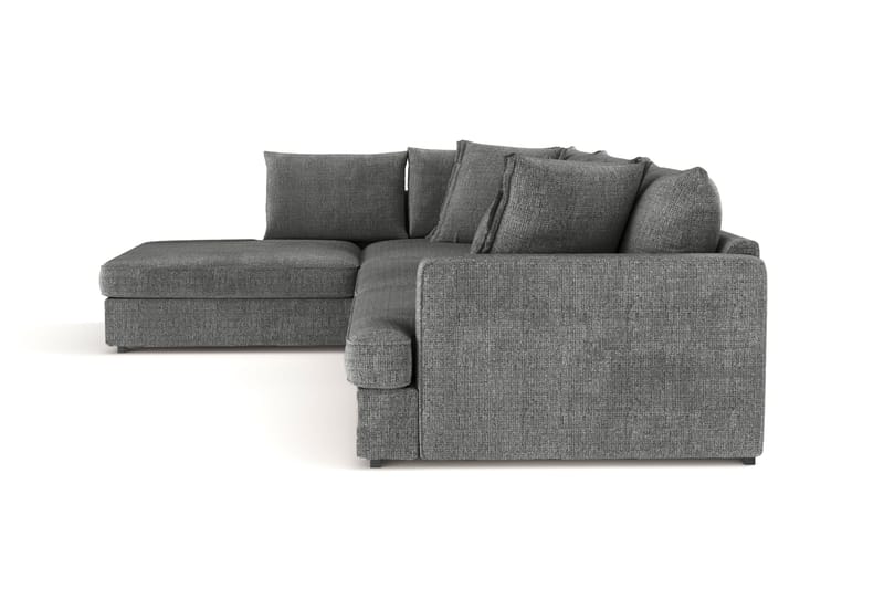 Rossita Lyx 4-seter Ekstra dyp Sofa med Sjeselong Venstre - Grå Chenille - Møbler - Sofaer - Sofa med sjeselong