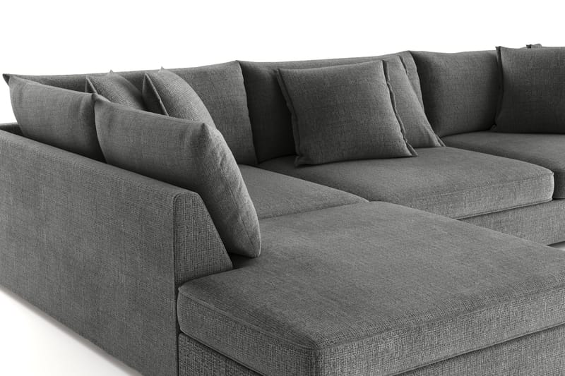 Rossita Lyx 4-seter Ekstra dyp Sofa med Sjeselong Venstre - Grå Chenille - Møbler - Sofaer - Sofa med sjeselong