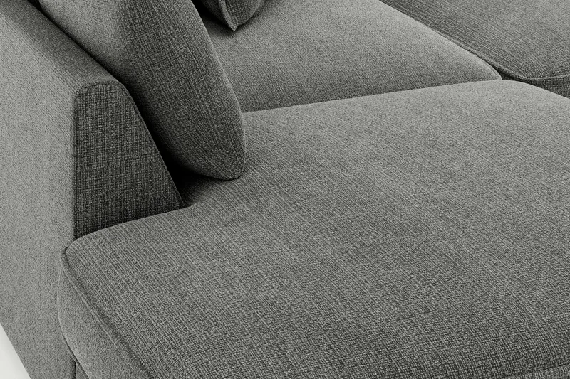 Rossita Lyx 4-seter Ekstra dyp Sofa med Sjeselong Venstre - Grå Chenille - Møbler - Sofaer - Sofa med sjeselong