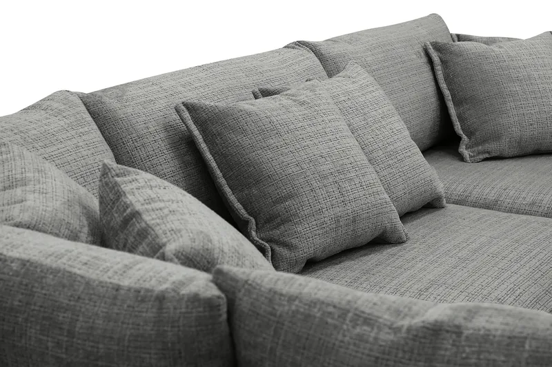 Rossita Lyx 4-seter Ekstra dyp Sofa med Sjeselong Venstre - Grå Chenille - Møbler - Sofaer - Sofa med sjeselong