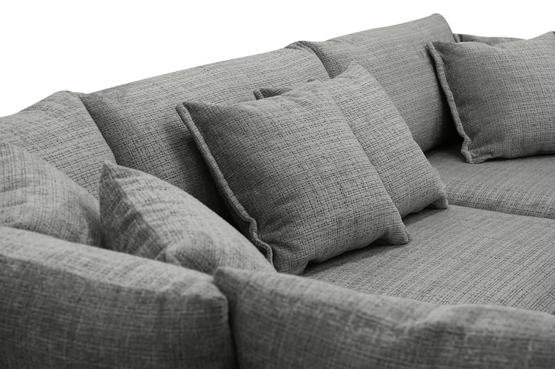 Rossita Lyx 4-seter Ekstra dyp Sofa med Sjeselong Venstre - Grå Chenille - Møbler - Sofaer - Sofa med sjeselong
