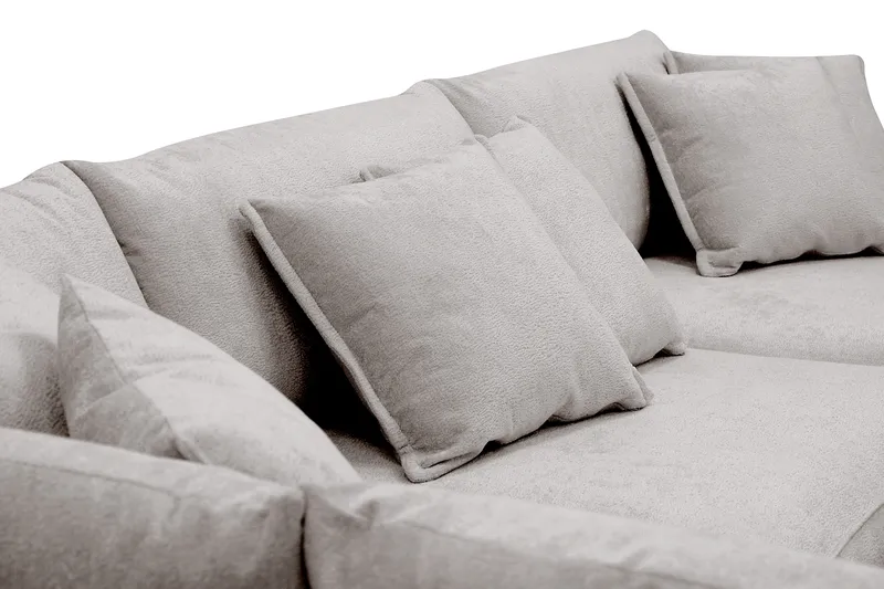 Rossita Lyx 4-seter Ekstra dyp Sofa med Sjeselong Venstre - Grå/Brun Chenille - Møbler - Sofaer - Sofa med sjeselong