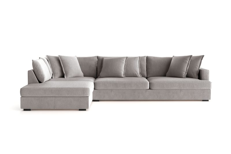 Rossita Lyx 4-seter Ekstra dyp Sofa med Sjeselong Venstre, Grå/Brun Chenille