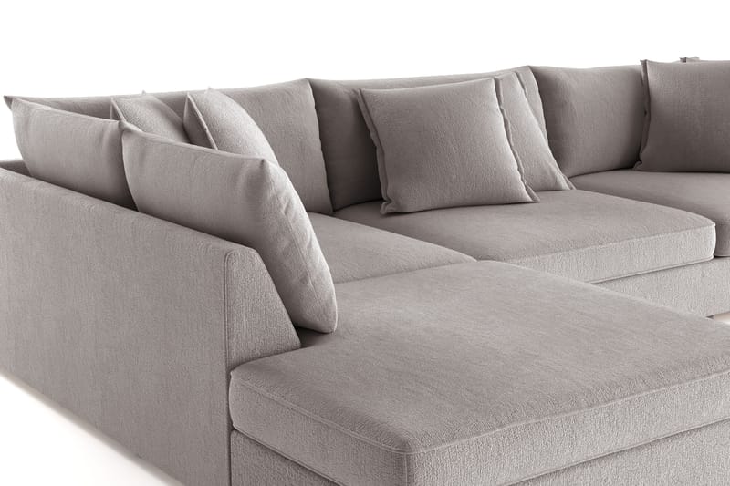 Rossita Lyx 4-seter Ekstra dyp Sofa med Sjeselong Venstre - Grå/Brun Chenille - Møbler - Sofaer - Sofa med sjeselong