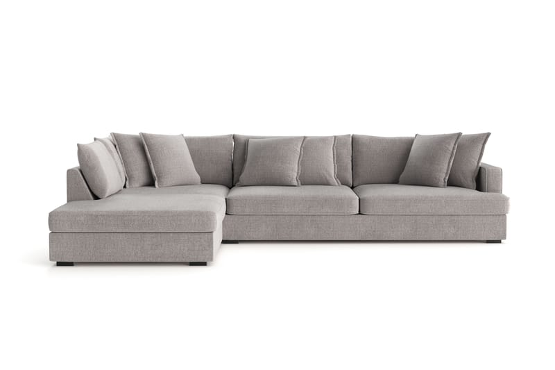 Rossita Lyx 4-seter Ekstra dyp Sofa med Sjeselong Venstre - Lysegrå Chenille - Møbler - Sofaer - Sofa med sjeselong