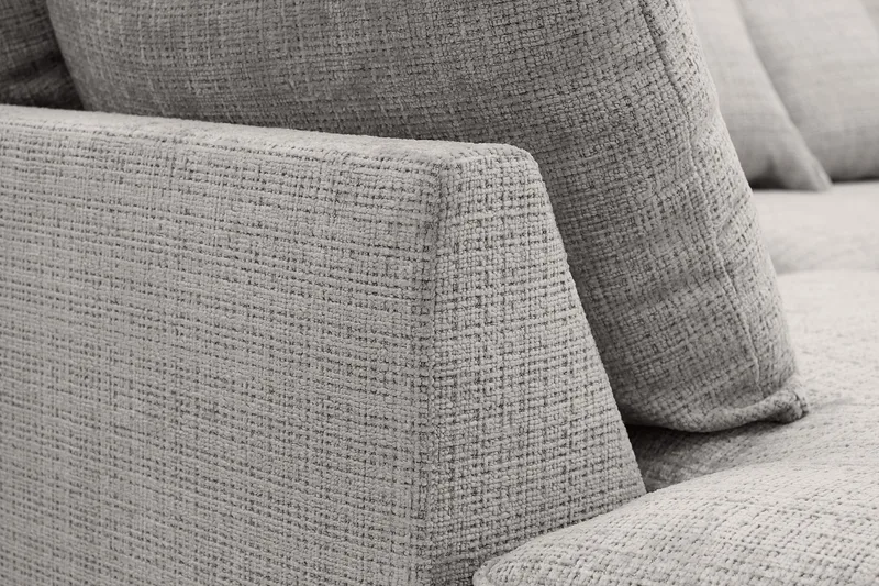 Rossita Lyx 4-seter Ekstra dyp Sofa med Sjeselong Venstre - Lysegrå Chenille - Møbler - Sofaer - Sofa med sjeselong