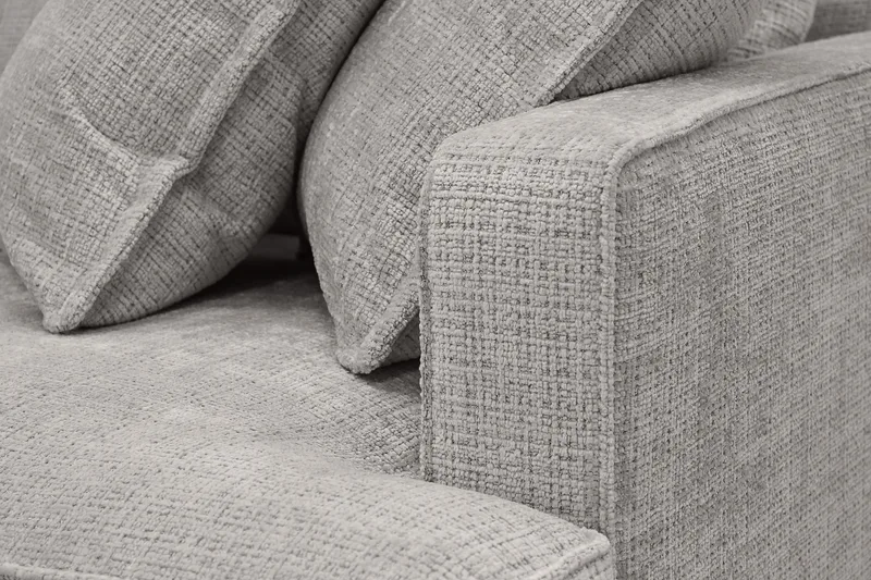 Rossita Lyx 4-seter Ekstra dyp Sofa med Sjeselong Venstre - Lysegrå Chenille - Møbler - Sofaer - Sofa med sjeselong